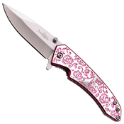 Femme Fatale CD Glare Aluminum Handle Folding Knife