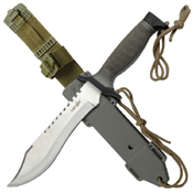 Heckler and Koch 5 Inch Serrated Blade Rubber Handle Fixed Knife