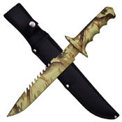 Jungle Master Rubber Handle Fixed Blade Knife w/ Sheath