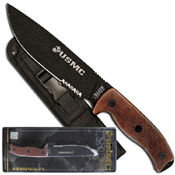 U.S. Marines By MTech USA Black Coated Fixed Blade Knife