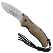 US Marine 3.5 Inch Half Serrated Edge Folding Blade Knife