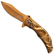 Masters Collection Dragon Sculptured Folding Knife