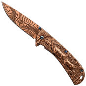 Masters Collection Elk Sculpture Handle Folding Knife