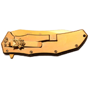 Masters Collection Sculpted Art Stainless Steel Handle Folding Knife