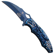 Masters Collection Laser Etch Titanium Coated Folding Blade Knife