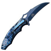 Masters Collection Laser Etch Titanium Coated Folding Blade Knife