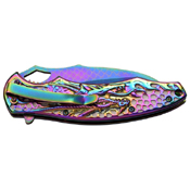 Masters Collection Laser Etch Titanium Coated Folding Blade Knife