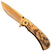 Masters Collection Laser Artwork Folding Blade Knife