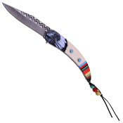 Masters Collection Enbossed Stainless Steel Handle Folding Knife