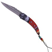 Masters Collection Enbossed Stainless Steel Handle Folding Knife