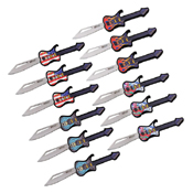 MTech USA MT-1038POP Embossed Printed Folding Knife Set - 12 Pcs