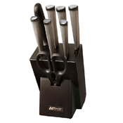 MTech USA 15 Pcs Kitchen Knife & Block Set w/ Sharpening Rod