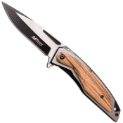 MT-A1153BWD Folding Knife - Aluminum Handle w/ Wood Overlay