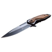 MT-A1153BWD Folding Knife - Aluminum Handle w/ Wood Overlay