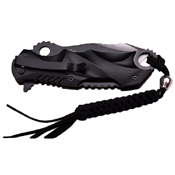 Black And Satin Half Serrated MTech Folding Knife