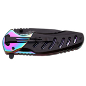 MTech USA Aluminum Handle Half Serrated Folding Knife