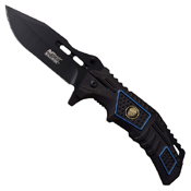MT-A952 Black 2.8mm Blade 2 Tone Handle Folding Knife