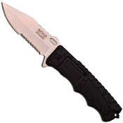 Mtech USA 4.5 Inch Black Serrated Spring Assisted Folding Knife
