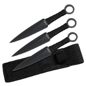 Perfect Point Cord Wrapped Handle 3 Pieces Throwing Knife Set
