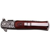 Tac Force Stiletto Knife - Brown/Acid Etched