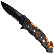 Tac-Force Aluminum Handle W/ EMT Medallion Folding Knife 