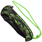 Z-Hunter ZB-144 Skull Pattern on Handle Folding Knife