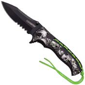Z-Hunter ZB-144 Skull Pattern on Handle Folding Knife