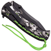Z-Hunter ZB-144 Skull Pattern on Handle Folding Knife