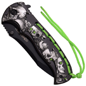 Z-Hunter ZB-144 Skull Pattern on Handle Folding Knife