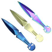 Punisher Skull Head 6.5' Throwing Knife Set w/Sheath