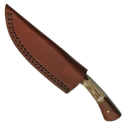 Damascus Steel Fixed Knife - Stag Antler