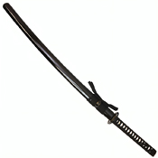 41.5-Inch Black Katana w/ Blue Blade - Ray Skin w/ Black Saya