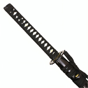 41.5-Inch Black Katana w/ Blue Blade - Ray Skin w/ Black Saya