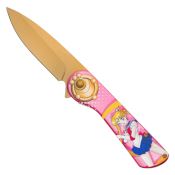 Sailor Moon 8'' Pink & Gold Folding Knife