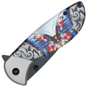 7'' Wartech Black Butterfly Folding Knife