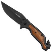 Wartech 8.5'' Folding Knife w/ Wood Inlay