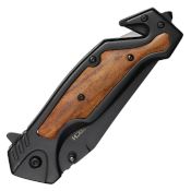 Wartech 8.5'' Folding Knife w/ Wood Inlay