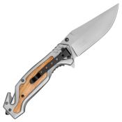Wartech 8.5'' Folding Knife w/ Wood Inlay