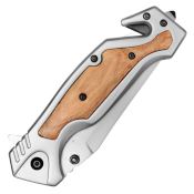 Wartech 8.5'' Folding Knife w/ Wood Inlay