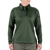 Women's Uniform Polo - Long Sleeve Dark Green XS