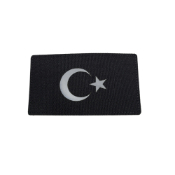 Turkey Flag Laser Cut Patch Black/Reflective-L