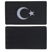 Turkey Flag Laser Cut Patch Black/Reflective-L