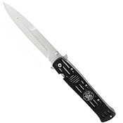 Smith & Wesson SW-CK114L Dagger Folding Knife 4.9 inch Satin Plain Blade G10 Handles