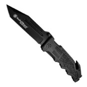 Smith & Wesson Border Guard 4 W Black Coated Stainless Steel Tanto Blade & Black