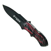 Smith And Wesson Black Ops 3 With Red Handle Drop Point Blade