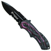 Smith & Wesson Black Ops Knife - Folding Half Serrated Edge

