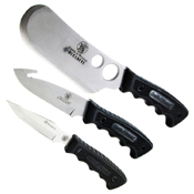 Campfire SWCAMP Black Rubber Handle Fixed Knife 3 Pcs Set