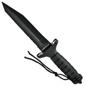 Smith & Wesson H.R.T. tanto fixed blade with pomel and sheath serrated