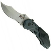 Smith & Wesson SW-SWMP1S Military Police Scooped Back Drop Serrated Single Blade Pocket Knife