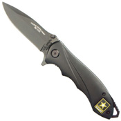 Schrade US Army Linerlock Black Drop Point Blade Folding Knife
